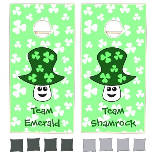 St Patricks Mushrooms Cornhole Set