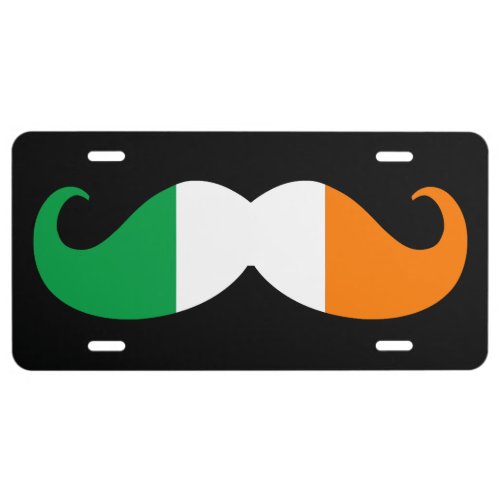 St Patricks Mustache Irish Colors License Plate