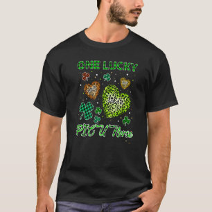 St Patricks One Lucky Picu Nurse Buffalo Leopard H T-Shirt
