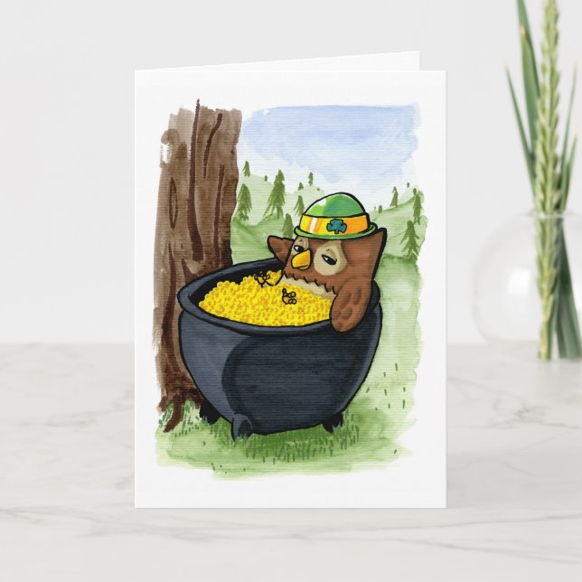 St. Patrick's Owl Card (Front)