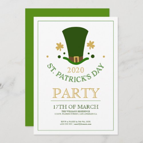 StPatricks party invitation