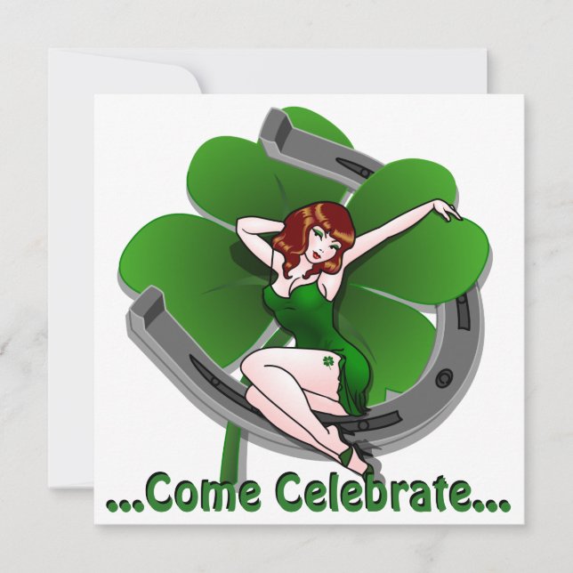 St Patrick's Party Invitations Personalized Lucky (Front)