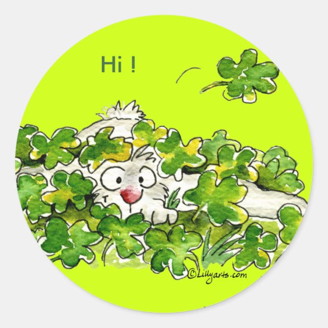 St. Patricks Peek A Boo Day Sticker (Front)