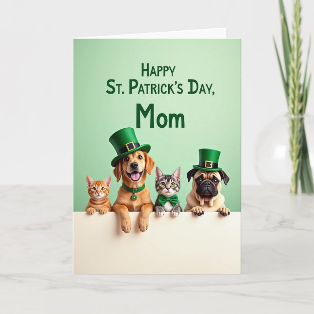 St Patricks Pets Mom Card (Front)