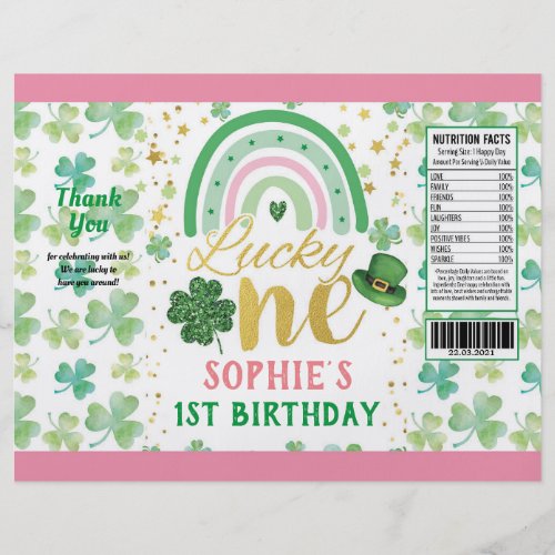 St Patricks Pink Lucky One Chip Bag Wrapper