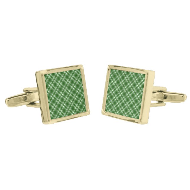 St. Patrick's Plaid Cufflinks  (Angled)