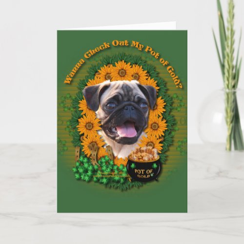 St Patricks _ Pot of Gold _ Pug Card
