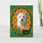 St Patricks - Pot Of Gold - West Highland Terrier Card at Zazzle