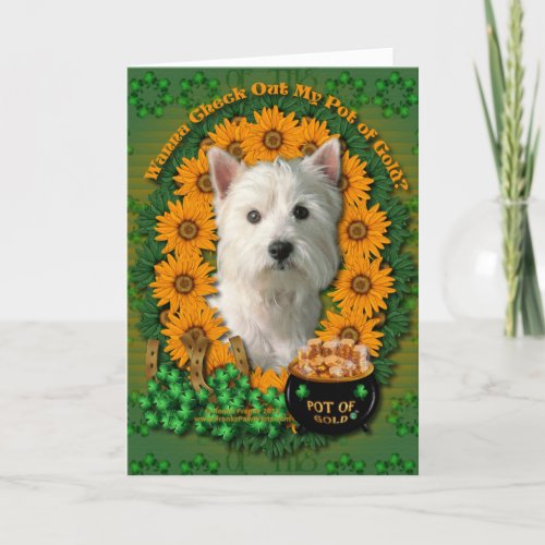 St Patricks _ Pot of Gold _ West Highland Terrier Card