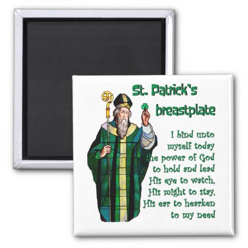 St Patricks prayer breastplate white background Magnet