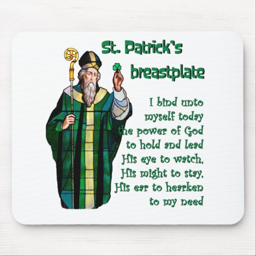 St Patricks prayer breastplate white background Mouse Pad