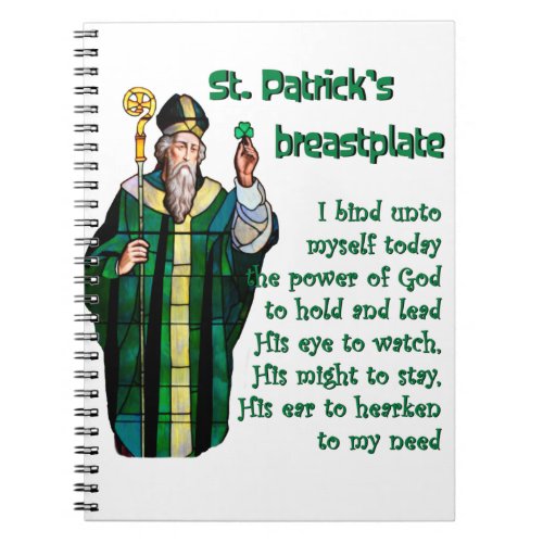 St Patricks prayer breastplate white background Notebook