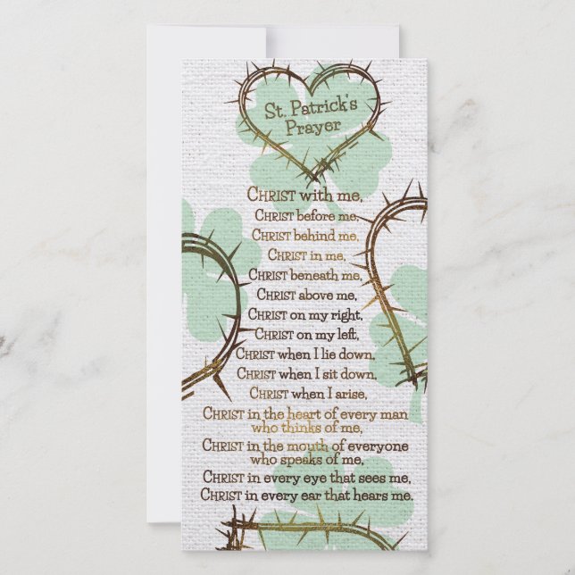 ST. PATRICK'S PRAYER Custom Religious Bookmark (Front)
