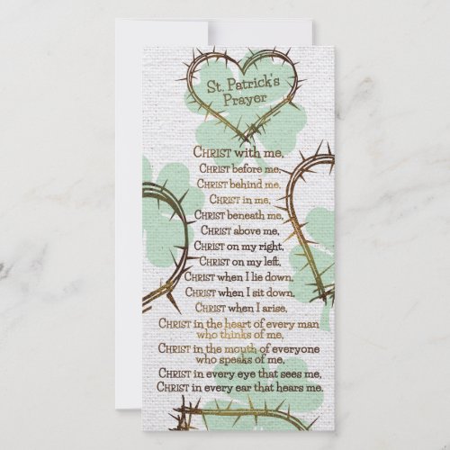 ST PATRICKS PRAYER Custom Religious Bookmark