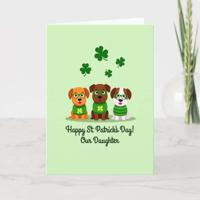 St Patricks Pups Daughter Card (Front)