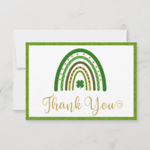 St. Patrick's Rainbow Baby Shower Thank You Card