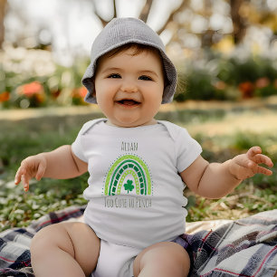 St. Patrick's Rainbow Happy Whimsical Shamrock Baby Bodysuit