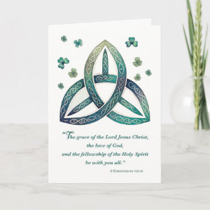 St. Patrick's Religious Blessings Celtic Triquetra Card