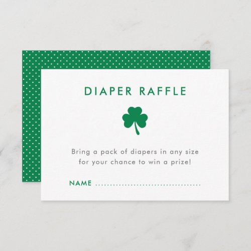 St Patricks Shamrock Baby Shower Diaper Raffle Invitation
