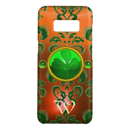 ST PATRICKS SHAMROCK ORANGE GREEN DAMASK MONOGRAM Case_Mate SAMSUNG GALAXY S8 CASE