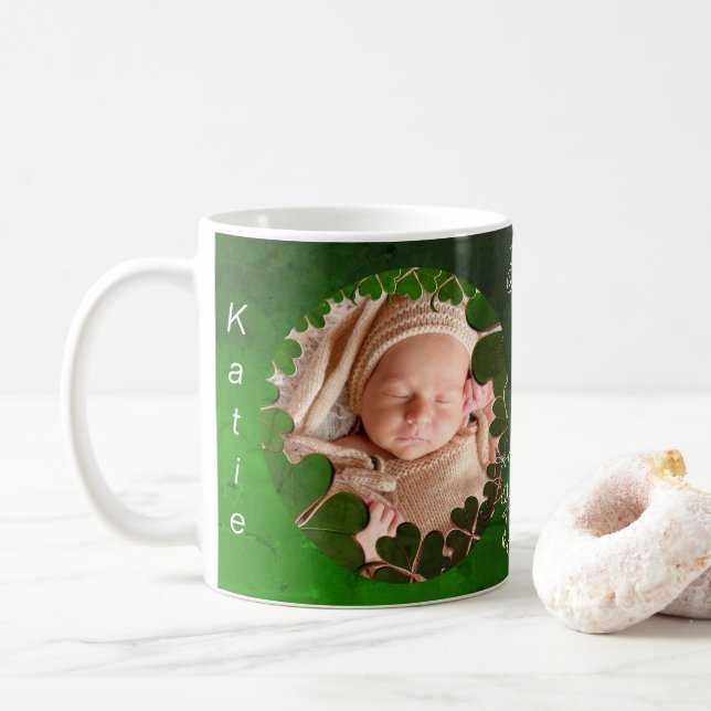 St. Patrick's Shamrock +Photo Mug (With Donut)