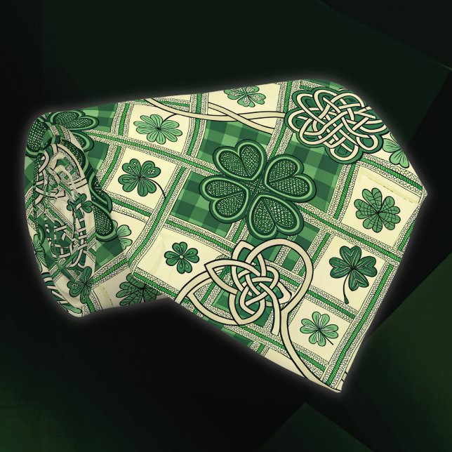  St Patrick's Shamrocks n Intertwined Celtic Knots Neck Tie (Creator Uploaded)
