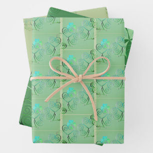 St. Patrick's Shamrocks Pale Green Wrapping Paper Sheets