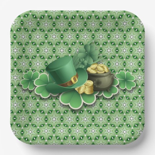 St Patricks Shamrocks Paper Plates