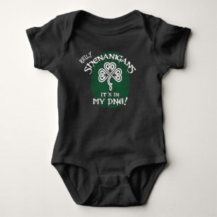 St Patricks Shenanigans it's in my DNA Black-Green Baby Bodysuit