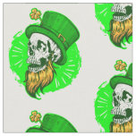 st patricks skeleton leprechaun skull fabric