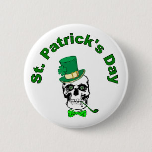 St. Patrick's Skull Button