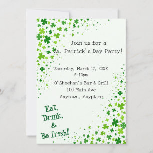 St. Patrick's St. Patty's Day Party Invitation