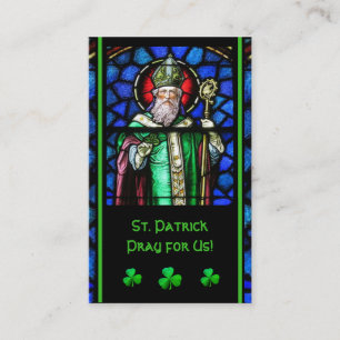 St. Patrick's Stained-Glass Prayer Holy Card