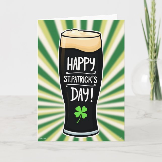 St Patricks Sunburst Stripes Card (Front)