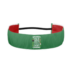 St Patricks Teacher Lucky Charm Clover Irish  Athletic Headband