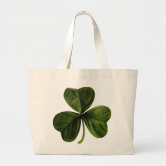 St. Patrick's Three Leaf Clover Large Tote Bag