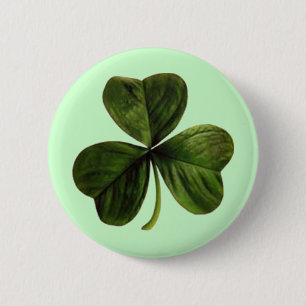 St. Patrick's Three Leaf Clover Pinback Button
