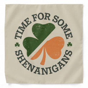 St. Patrick's Time For Some Shenanigans Clover Bandana