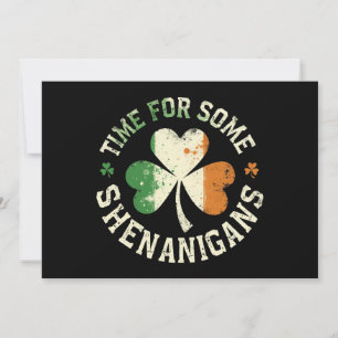 St. Patrick's Time For Some Shenanigans Clover Fun Invitation