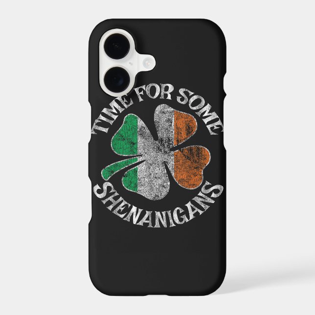 St. Patrick's Time for Some Shenanigans Clover Iphone Case (Back)