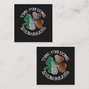 St. Patrick's Time for Some Shenanigans Clover Square Business Card