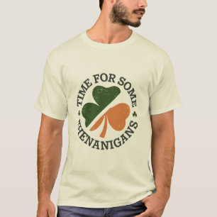 St. Patrick's Time For Some Shenanigans Clover T-Shirt