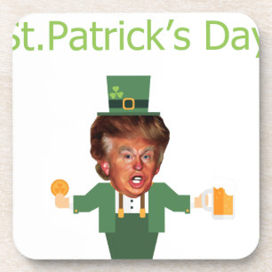 st patricks trump leprechaun beverage coaster