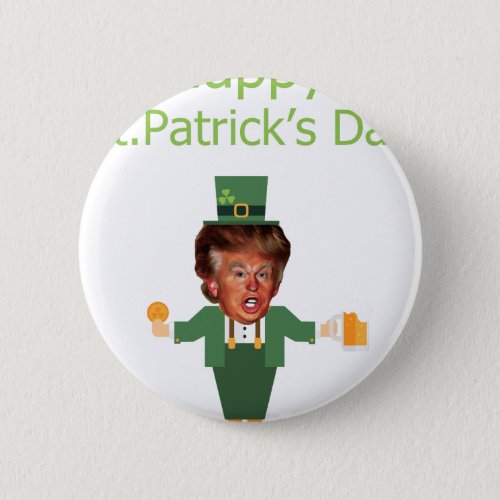 st patricks trump leprechaun button