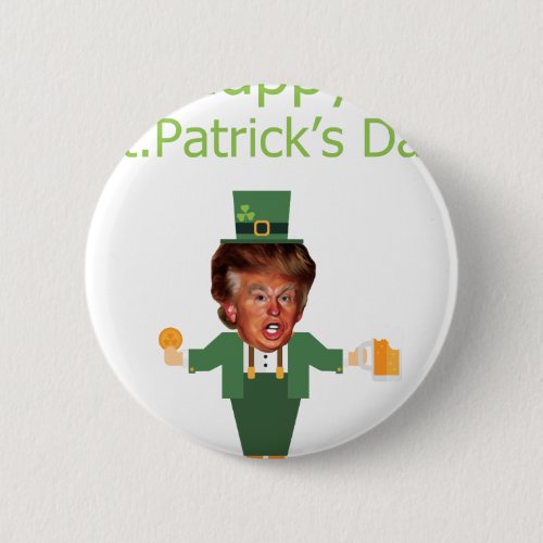 st patricks trump leprechaun button