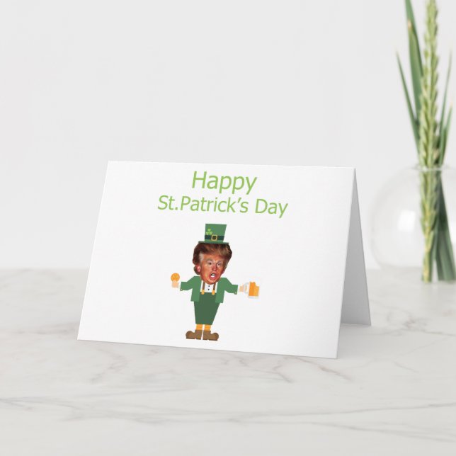 st patricks trump leprechaun card (Front)