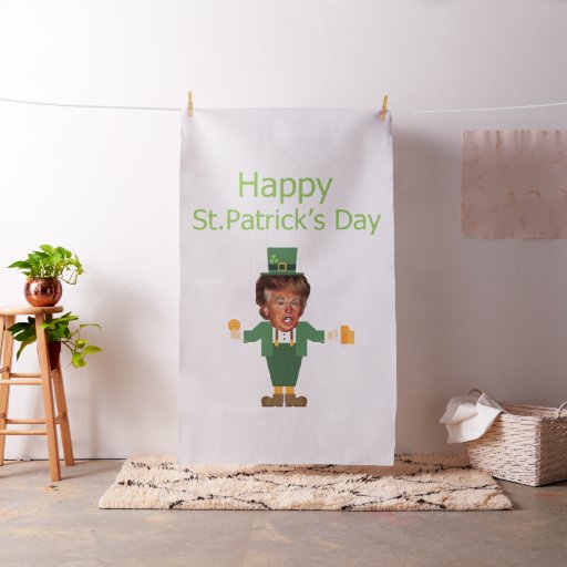 st patricks trump leprechaun fabric