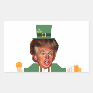 st patricks trump leprechaun rectangular sticker