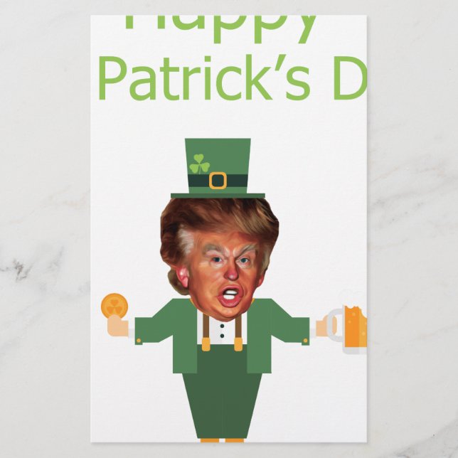 st patricks trump leprechaun stationery (Front)