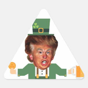 st patricks trump leprechaun triangle sticker